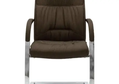 Scaun de birou consolă, maro, material textil - 2/5