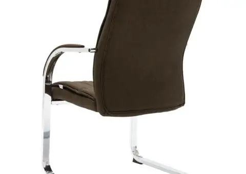 Scaun de birou consolă, maro, material textil - 4/5