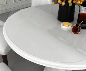 vidaXL Folie de protecție masă, transparent, Ø 110 cm, PVC, 2 mm