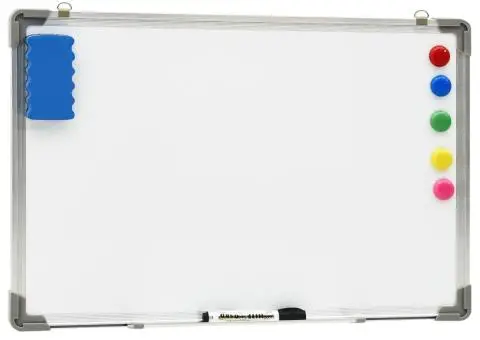 Tablă magnetică albă cu ștergere uscată 50x35 cm oțel - 2/5