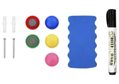 Tablă magnetică albă cu ștergere uscată 70x50 cm oțel - 5/5