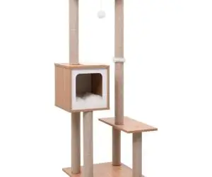 vidaXL Ansamblu pentru pisici, covoraș de zgâriere din sisal, 129 cm