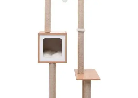 Ansamblu pentru pisici, covoraș de zgâriere din sisal, 129 cm - 2/5