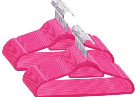 Set de umerașe anti-alunecare, 50 buc., roz, catifea - 2/5