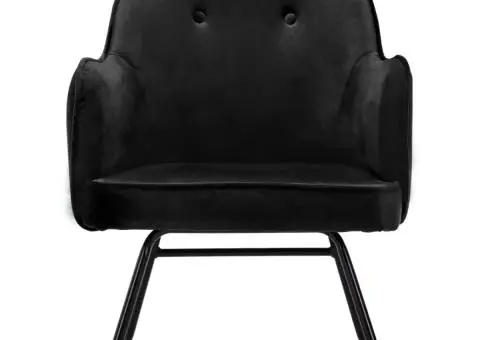 Scaun balansoar, negru, catifea - 3/5