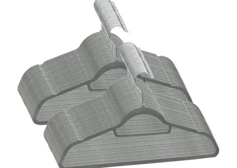 Set de umerașe anti-alunecare, 50 buc., gri, catifea - 2/5