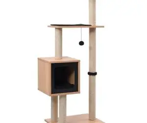 vidaXL Ansamblu pentru pisici, covoraș din funie de sisal, 123 cm