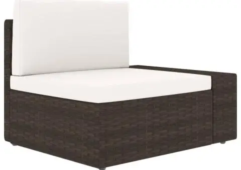 Set mobilier de grădină, 9 piese, maro, poliratan - 5/5