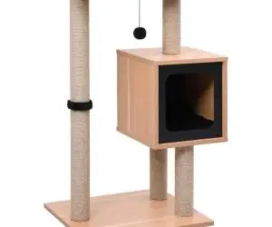 vidaXL Ansamblu pentru pisici, covoraș din funie de sisal, 82 cm
