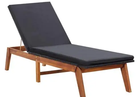 Șezlonguri cu masă 2 buc. poliratan & lemn masiv acacia - 2/5