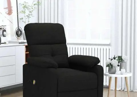 Fotoliu de masaj, negru, țesătură - 1/5
