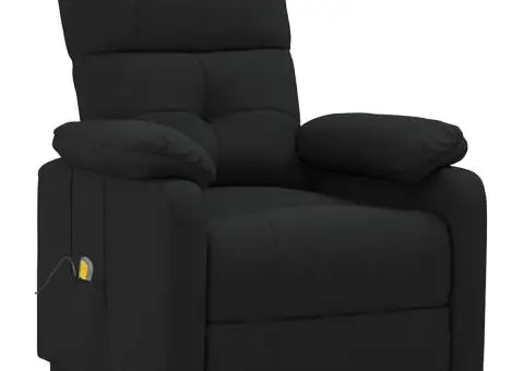 Fotoliu de masaj, negru, țesătură - 2/5