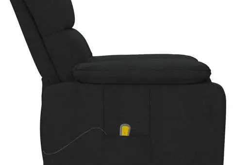 Fotoliu de masaj, negru, țesătură - 4/5