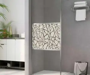 vidaXL Paravan de duș walk-in, 90 x 195 cm, sticlă ESG, model piatră