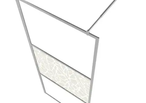 Paravan de duș walk-in, 90 x 195 cm, sticlă ESG, model piatră - 4/5