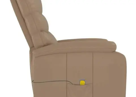 Fotoliu de masaj rabatabil, cappuccino, piele ecologică - 4/5