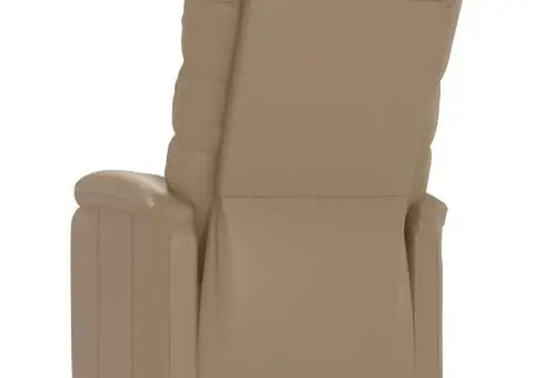 Fotoliu de masaj rabatabil, cappuccino, piele ecologică - 5/5