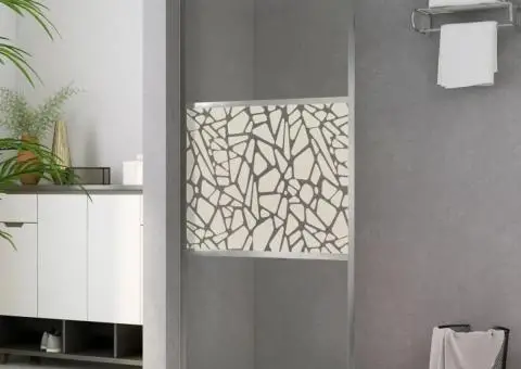 Paravan de duș walk-in, 115 x 195 cm, sticlă ESG, model piatră - 1/5