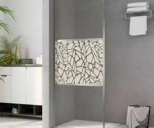vidaXL Paravan de duș walk-in, 115 x 195 cm, sticlă ESG, model piatră