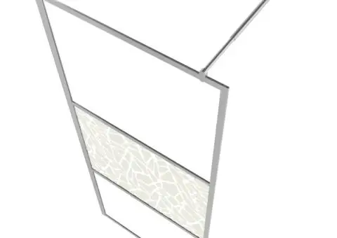 Paravan de duș walk-in, 115 x 195 cm, sticlă ESG, model piatră - 4/5