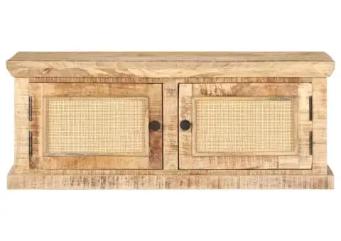 Măsuță de cafea, 90x50x35 cm, lemn masiv de mango & trestie - 3/5