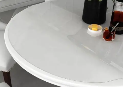 Folie de protecție masă, transparent, Ø 70 cm, PVC, 2 mm - 1/5