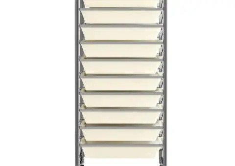 Cărucior de depozitare mobil cu 10 sertare, alb, plastic - 4/5