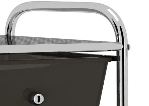 Cărucior de depozitare mobil cu 4 sertare, negru, plastic - 5/5