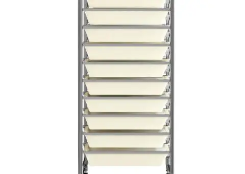 Cărucior de depozitare mobil cu 15 sertare, alb, plastic - 4/5