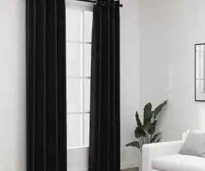 vidaXL Perdele opace, aspect pânză, 2 buc., antracit, 140 x 225 cm