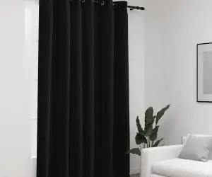 vidaXL Perdea opacă, aspect pânză, cu ocheți, antracit, 290x245 cm