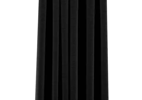 Perdea opacă, aspect pânză, cu ocheți, antracit, 290x245 cm - 2/5