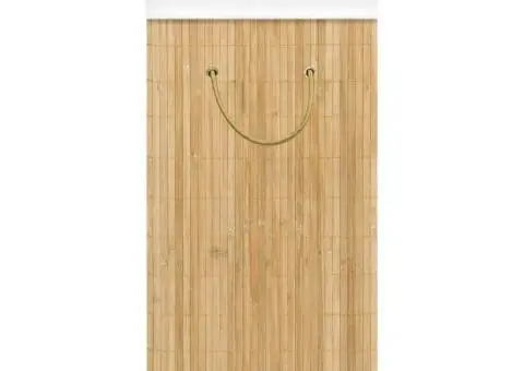 Coș de rufe din bambus cu 2 secțiuni, 72 L - 5/5