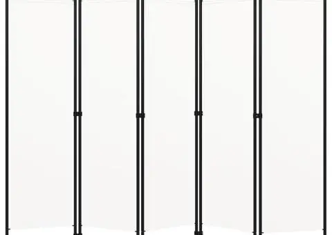 Paravan de cameră cu 5 panouri, alb, 200 x 180 cm - 1/5
