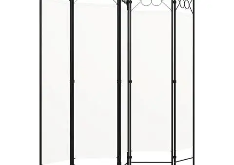 Paravan de cameră cu 5 panouri, alb, 200 x 180 cm - 2/5