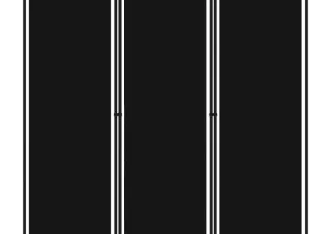 Paravan de cameră cu 3 panouri, negru, 150 x 180 cm - 1/5