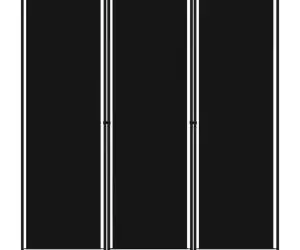 vidaXL Paravan de cameră cu 3 panouri, negru, 150 x 180 cm