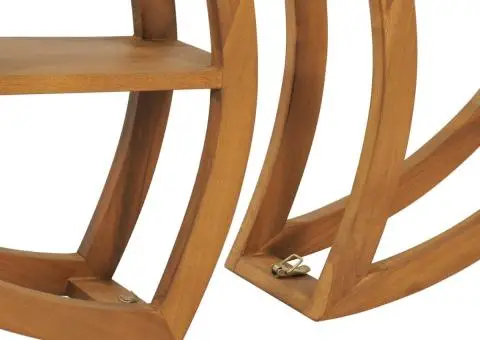 Raft de perete Yin Yang, 100 x 20 x 100 cm, lemn masiv de tec - 5/5