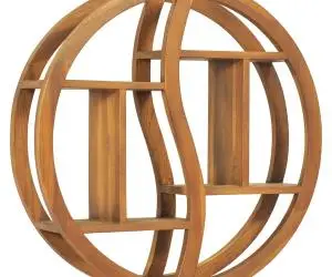 vidaXL Raft de perete Yin Yang, 60x15x60 cm, lemn masiv de tec