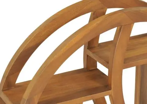 Raft de perete Yin Yang, 60x15x60 cm, lemn masiv de tec - 4/5