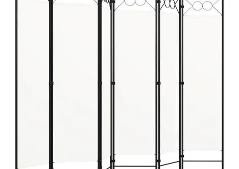 Paravan de cameră cu 6 panouri, alb, 240 x 180 cm - 2/5