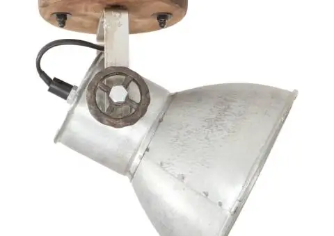 Lămpi de perete/tavan industriale argintiu 2 buc 20x25 cm E27 - 4/5