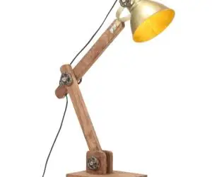 vidaXL Lampă de birou industrială, alamă, 58x18x90 cm, E27, rotund
