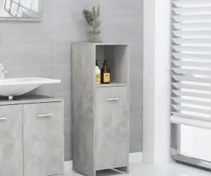 vidaXL Dulap de baie, gri beton, 30 x 30 x 95 cm, lemn prelucrat
