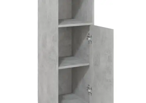 Dulap de baie, gri beton, 30 x 30 x 95 cm, lemn prelucrat - 5/5