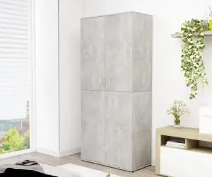 vidaXL Pantofar, gri beton, 80x39x178 cm, lemn prelucrat