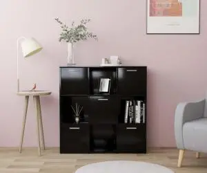 vidaXL Bibliotecă, negru, 90x30x90 cm, lemn prelucrat