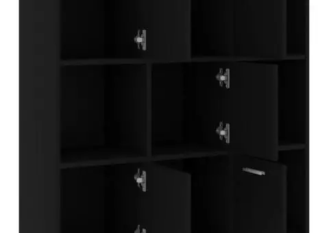 Bibliotecă, negru, 90x30x90 cm, lemn prelucrat - 5/5