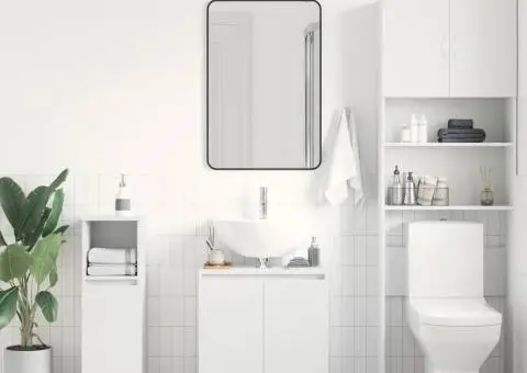 Dulap de baie, alb, 60x33x61 cm, lemn prelucrat - 3/5