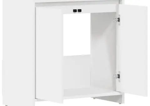 Dulap de baie, alb, 60x33x61 cm, lemn prelucrat - 5/5